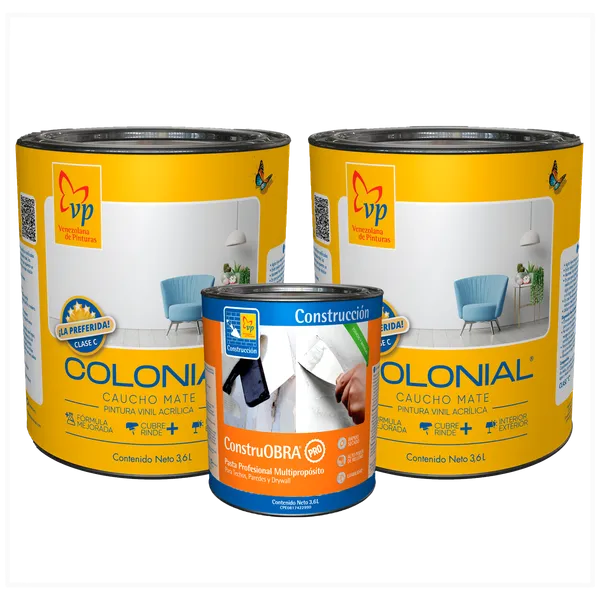 Kit Emulsión Caucho Mate Colonial + Construobra VP Tipo C
